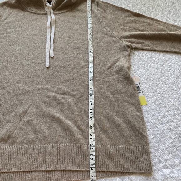 NWT Summersalt The Coziest Cashmere Merino Wool Blend Hoodie Toffee White Sand M - Picture 14 of 14